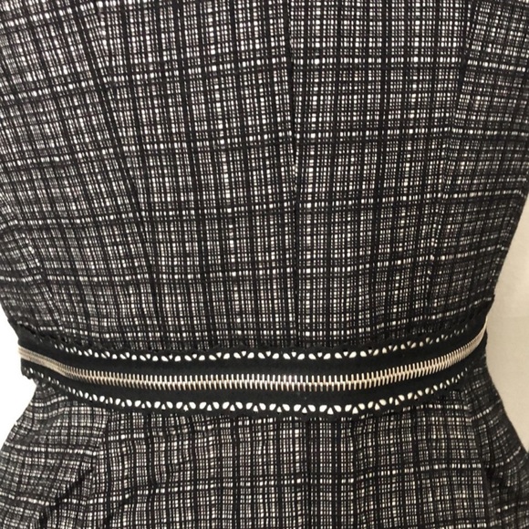 Kay Unger Tweed Skirt Suit Black White Moto Accent Size 10 - Picture 8 of 11